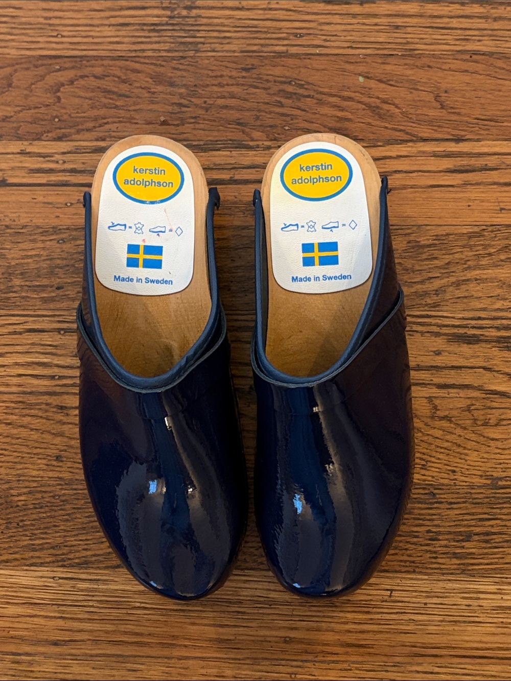 Kerstin Adolphson Women's Navy Patent Clog Mules